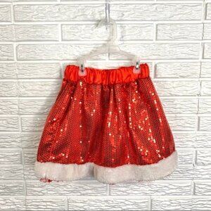 5/$25 Icing Red Sequined Santa Christmas Skirt Size Medium